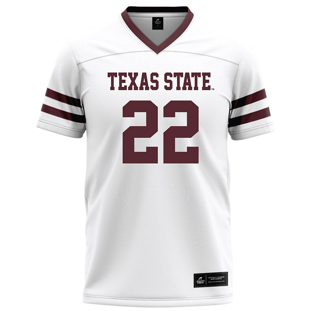 Texas State - NCAA Football : Torrance Burgess Jr - White Football Jersey-0
