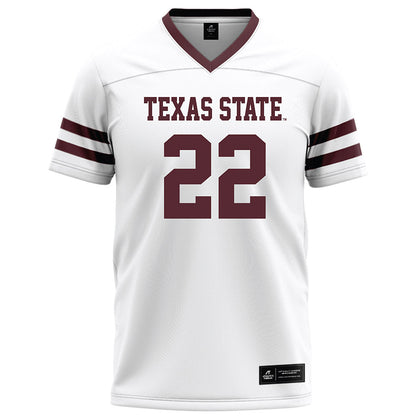 Texas State - NCAA Football : Torrance Burgess Jr - White Football Jersey-0