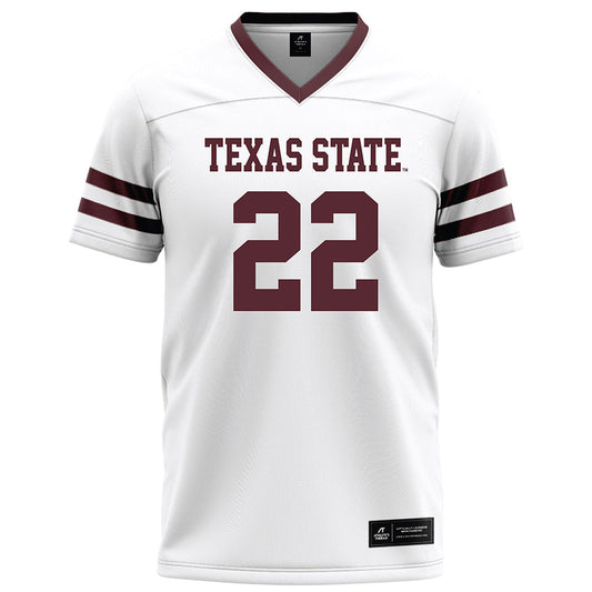 Texas State - NCAA Football : Torrance Burgess Jr - White Football Jersey-0