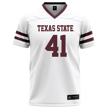 Texas State - NCAA Football : Jacob Bonilla - White Football Jersey-0