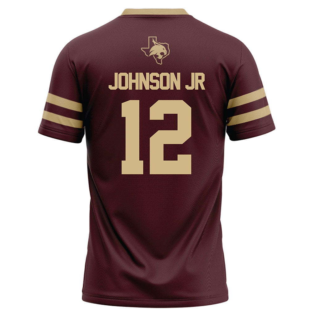 Texas State - NCAA Football : Lorenzo Johnson Jr - Maroon Football Jersey-1
