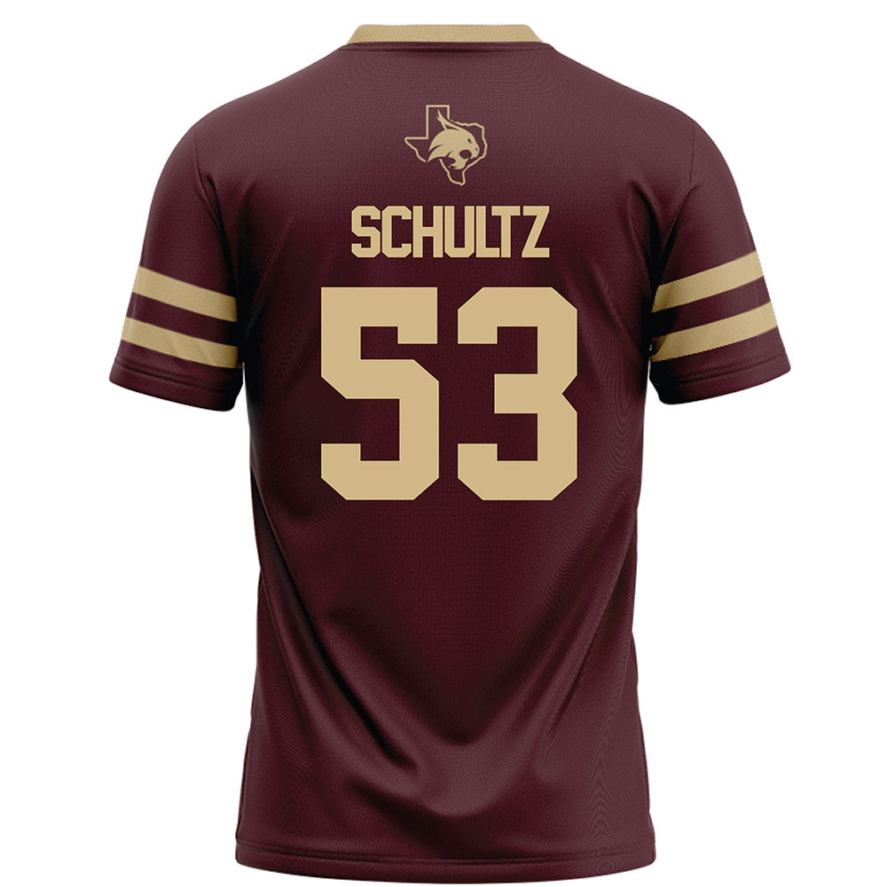 Texas State - NCAA Football : Cam Schultz - Maroon Football Jersey-1