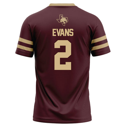 Texas State - NCAA Football : Kylen Evans - Maroon Football Jersey-1