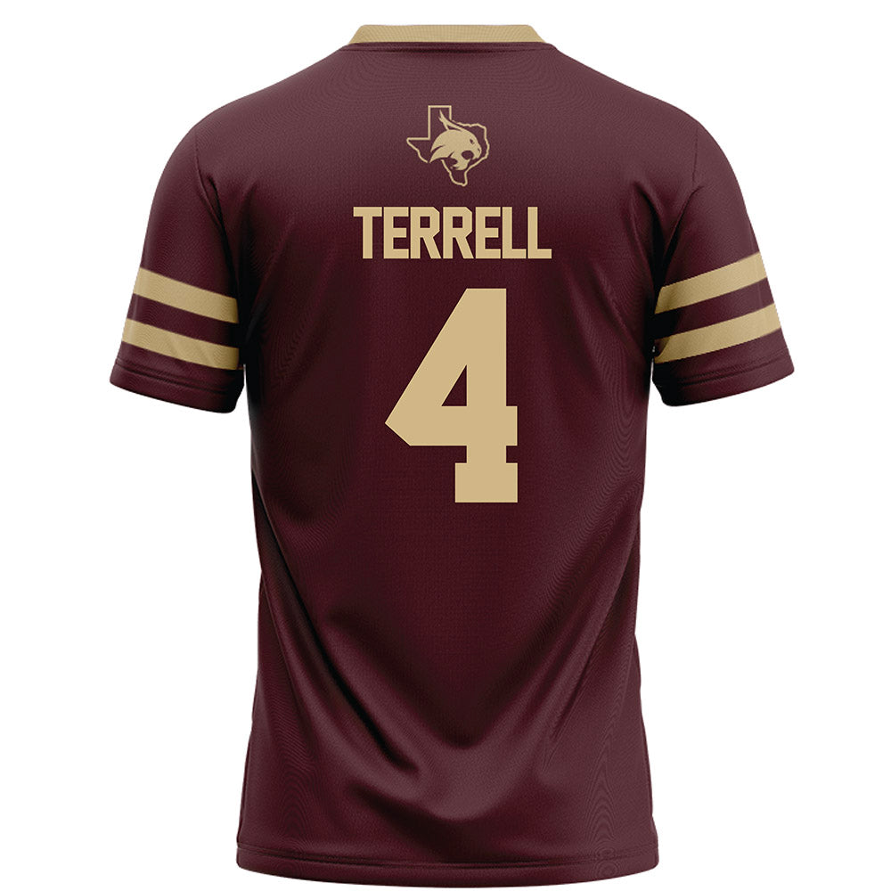 Texas State - NCAA Football : Khamari Terrell - Maroon Football Jersey-1