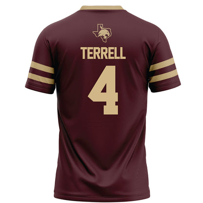 Texas State - NCAA Football : Khamari Terrell - Maroon Football Jersey-1