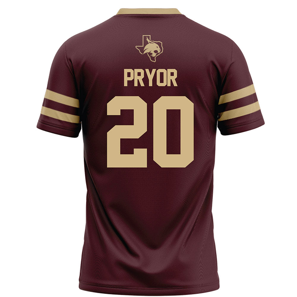 Texas State - NCAA Football : Cole Pryor - Maroon Football Jersey-1