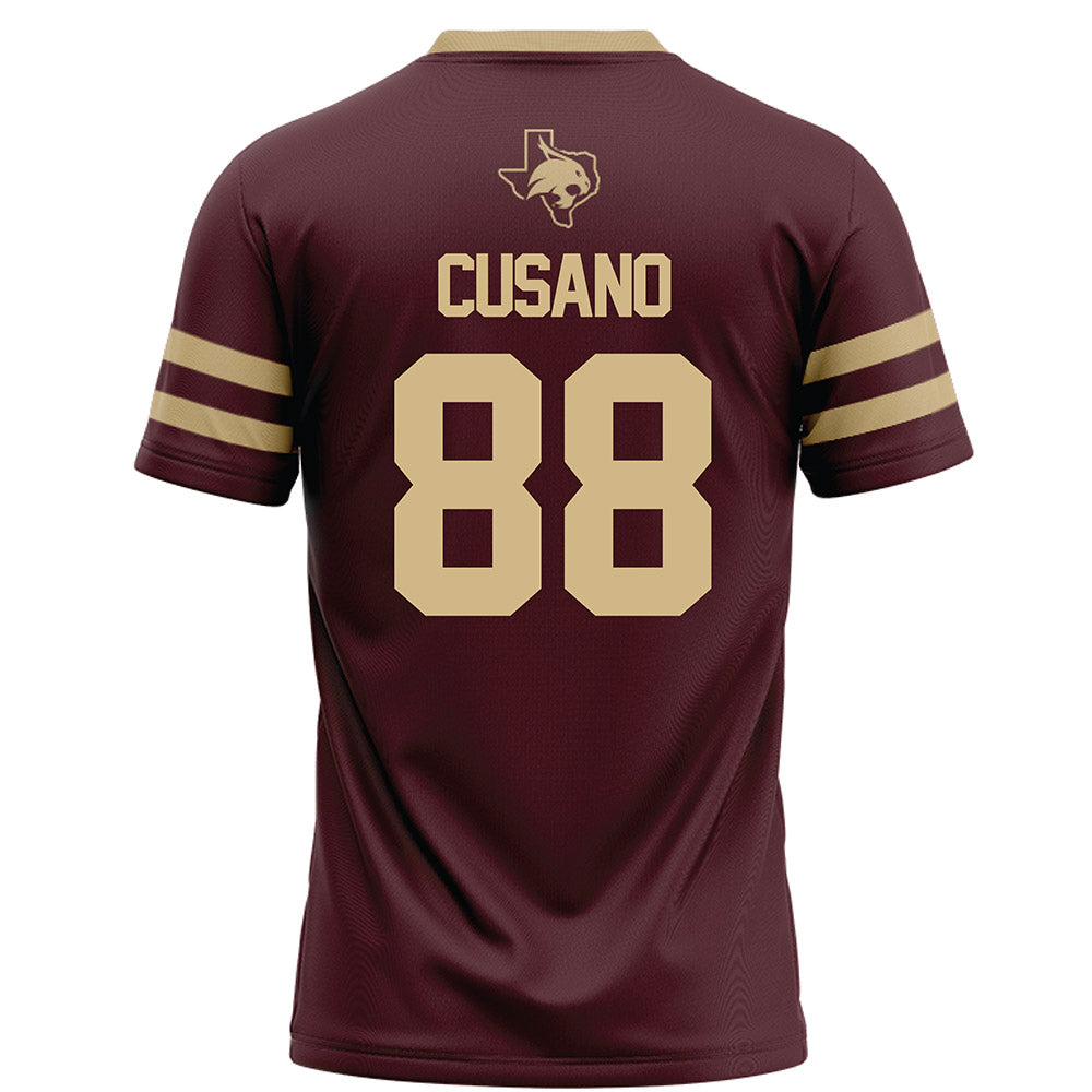 Texas State - NCAA Football : Tucker Cusano - Maroon Football Jersey-1