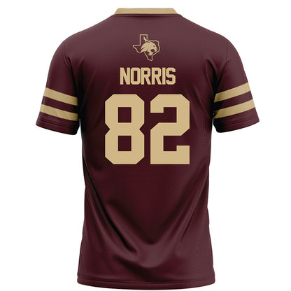 Texas State - NCAA Football : Isaac Norris - Maroon Football Jersey