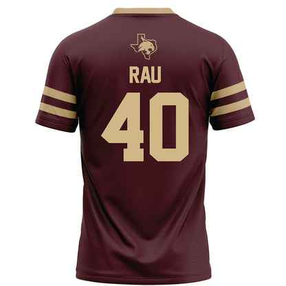 Texas State - NCAA Football : Lars Rau - Maroon Football Jersey