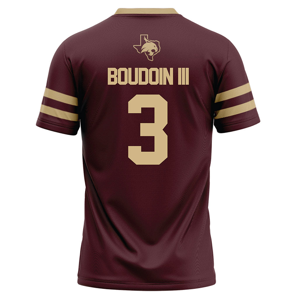 Texas State - NCAA Football : Michael Boudoin III - Maroon Football Jersey-1
