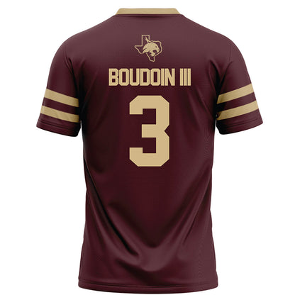 Texas State - NCAA Football : Michael Boudoin III - Maroon Football Jersey-1