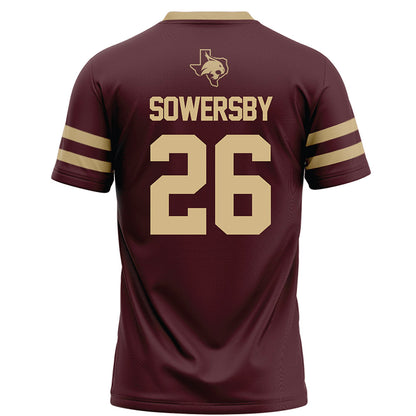Texas State - NCAA Football : Bradley Sowersby - Maroon Football Jersey-1