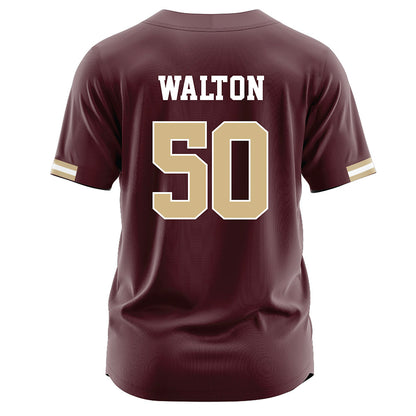 Texas State - NCAA Baseball : Tyler Walton - Maroon Jersey-1