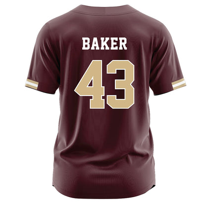 Texas State - NCAA Baseball : Caden Baker - Maroon Jersey-1