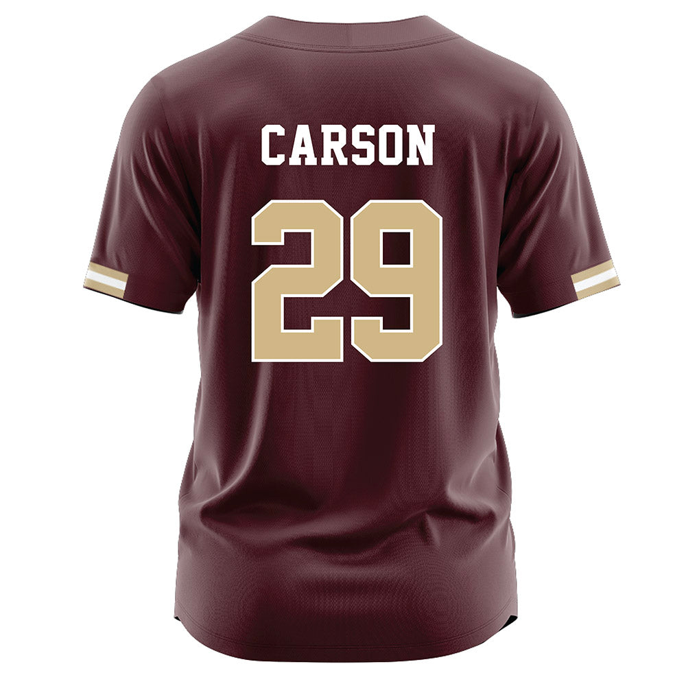 Texas State - NCAA Baseball : Tanner Carson - Maroon Jersey-1