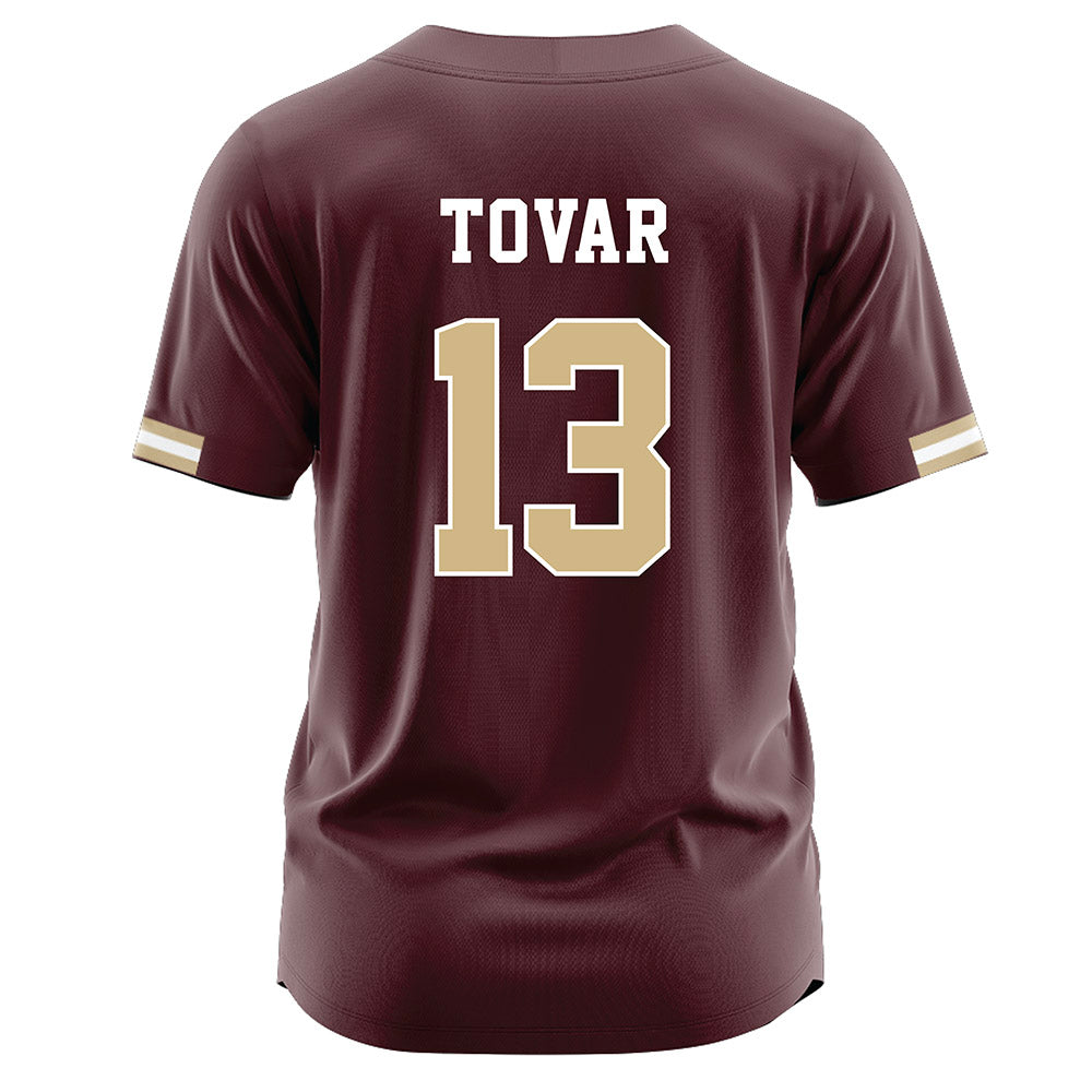 Texas State - NCAA Baseball : Jesus Tovar - Maroon Jersey-1
