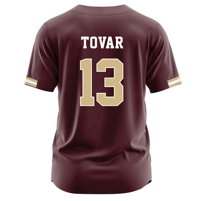 Texas State - NCAA Baseball : Jesus Tovar - Maroon Jersey-1