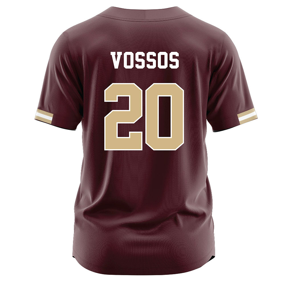 Texas State - NCAA Baseball : Justin Vossos - Maroon Jersey-1