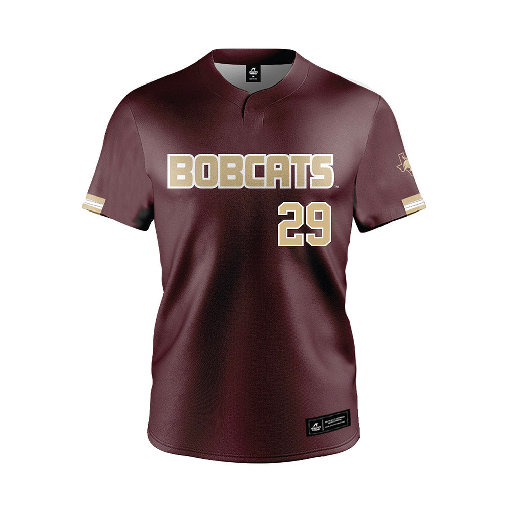 Texas State - NCAA Baseball : Tanner Carson - Maroon Jersey-0