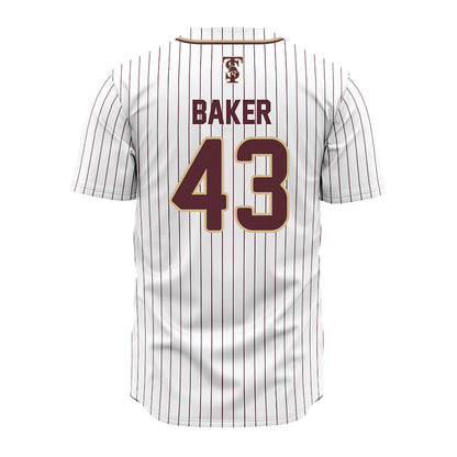 Texas State - NCAA Baseball : Caden Baker - White Jersey-1
