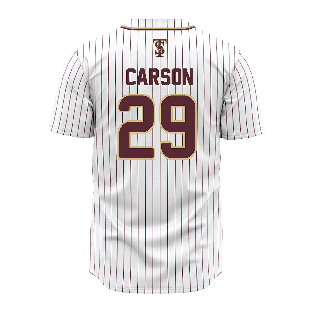 Texas State - NCAA Baseball : Tanner Carson - White Jersey-1