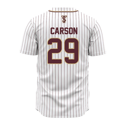 Texas State - NCAA Baseball : Tanner Carson - White Jersey-1