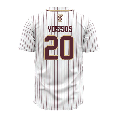 Texas State - NCAA Baseball : Justin Vossos - White Jersey-1