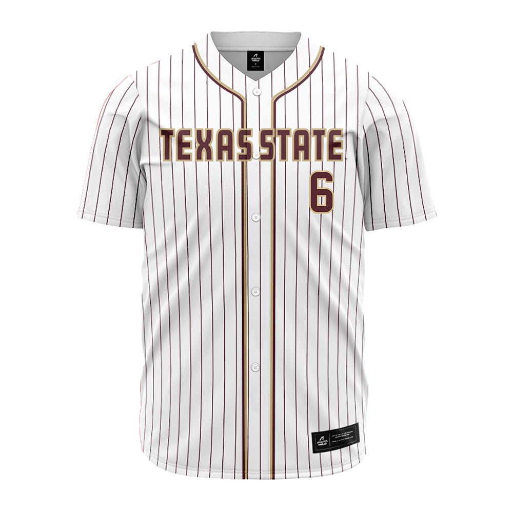 Texas State - NCAA Baseball : Will Canalichio - White Jersey-0