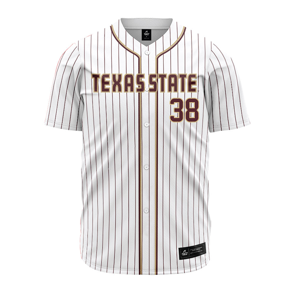 Texas State - NCAA Baseball : Ty Powell - White Jersey-0