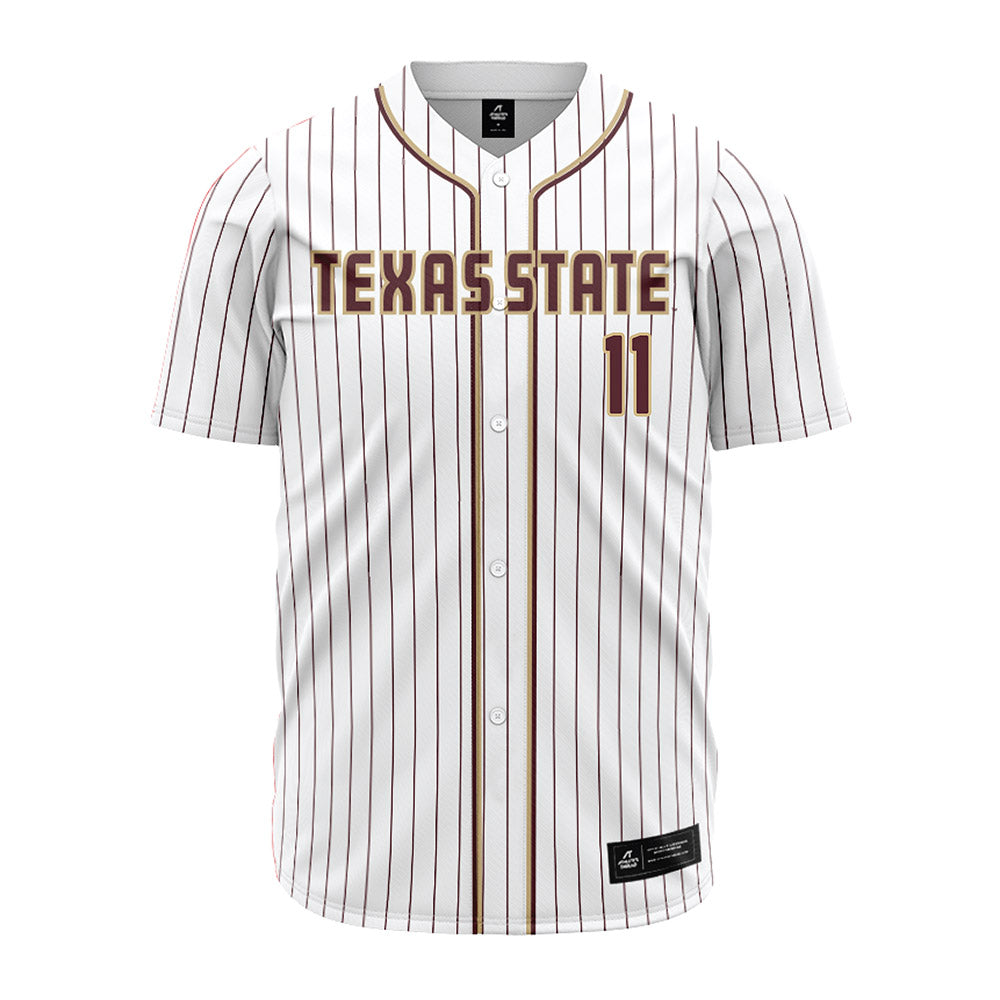 Texas State - NCAA Baseball : Taylor Seay - White Jersey-0