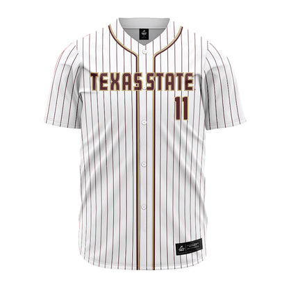 Texas State - NCAA Baseball : Taylor Seay - White Jersey-0