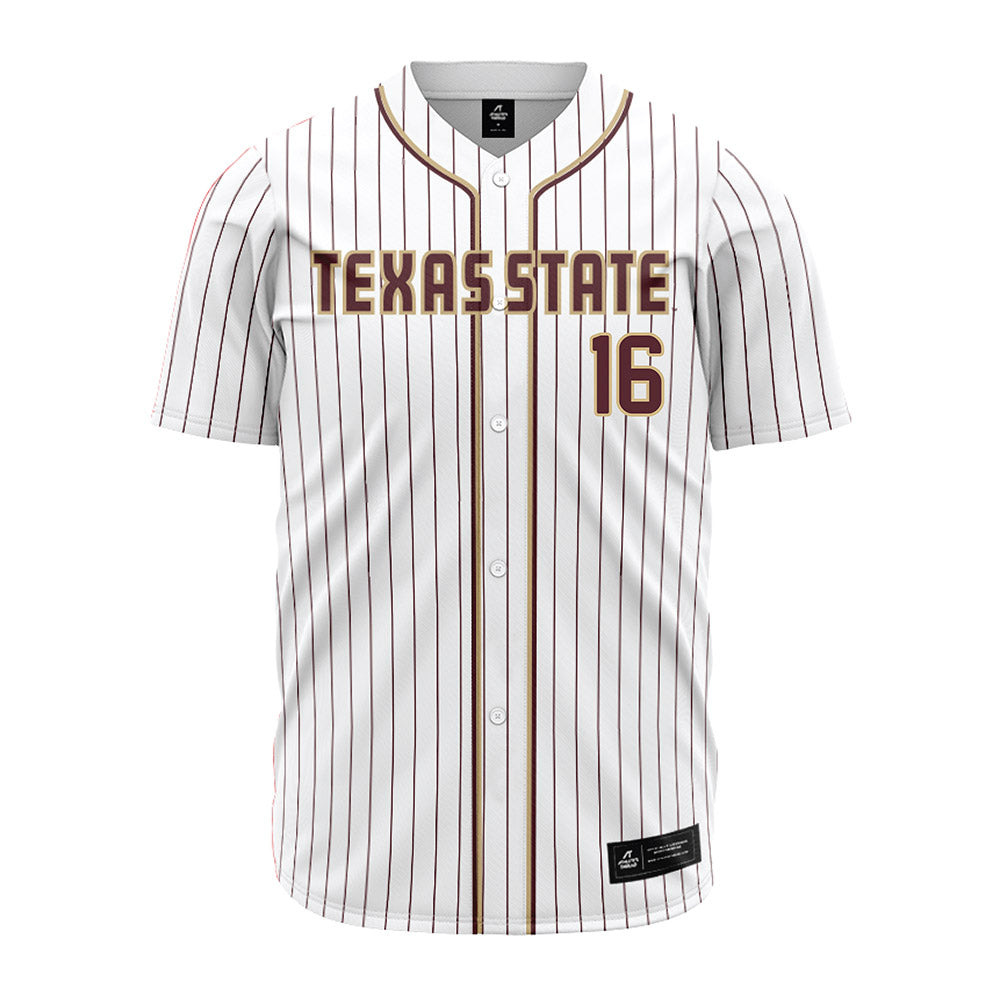 Texas State - NCAA Baseball : Cade Smith - White Jersey-0