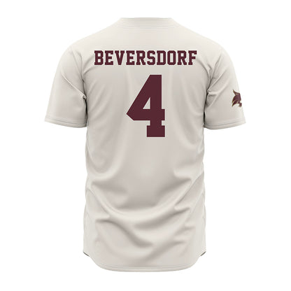 Texas State - NCAA Baseball : Alec Beversdorf - Cream Jersey-1