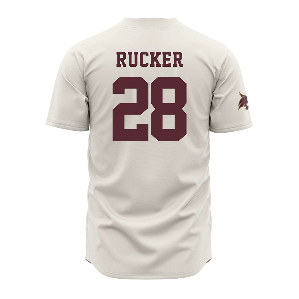 Texas State - NCAA Baseball : Trent Rucker - Cream Jersey-1