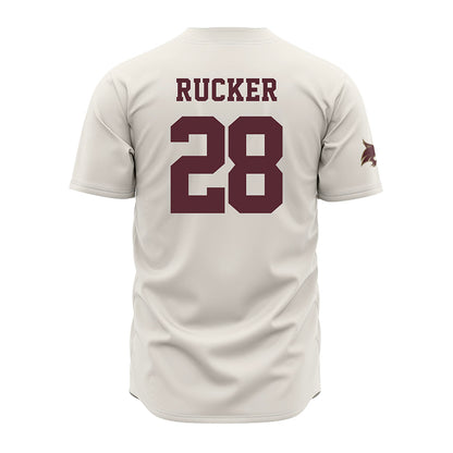 Texas State - NCAA Baseball : Trent Rucker - Cream Jersey-1