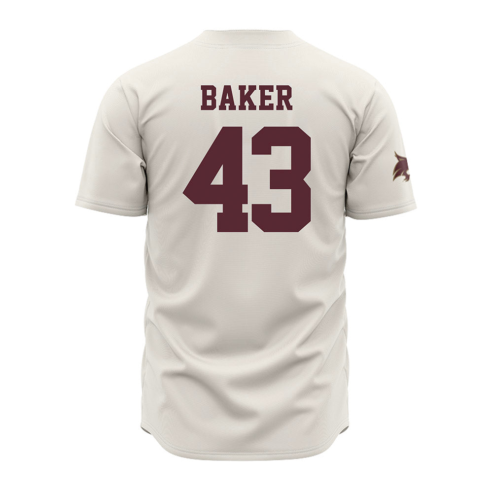 Texas State - NCAA Baseball : Caden Baker - Cream Jersey-1