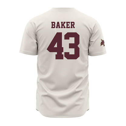Texas State - NCAA Baseball : Caden Baker - Cream Jersey-1