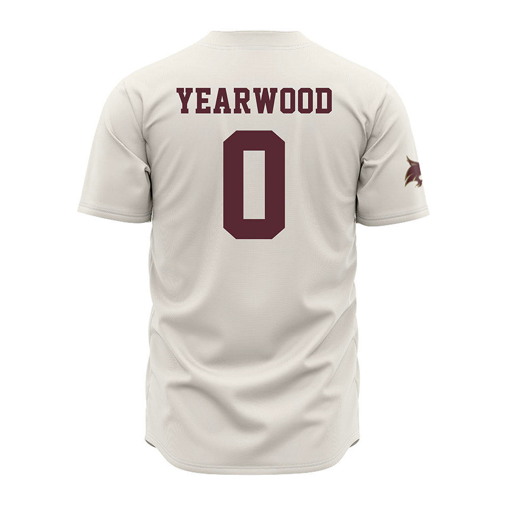 Texas State - NCAA Baseball : Alex Yearwood - Cream Jersey-1
