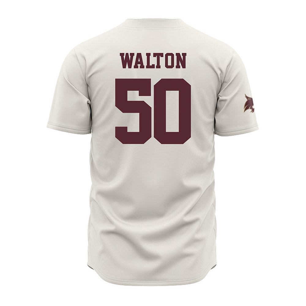 Texas State - NCAA Baseball : Tyler Walton - Cream Jersey-1