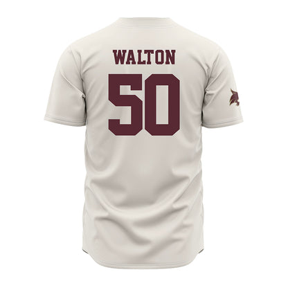 Texas State - NCAA Baseball : Tyler Walton - Cream Jersey-1