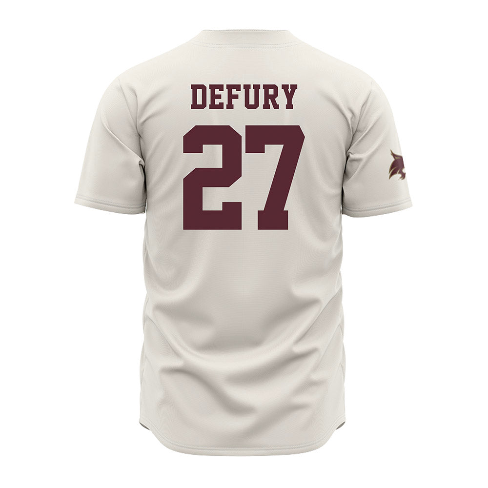 Texas State - NCAA Baseball : Coy DeFury - Cream Jersey-1