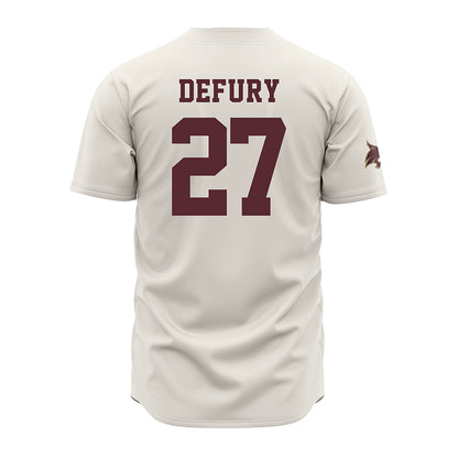 Texas State - NCAA Baseball : Coy DeFury - Cream Jersey-1