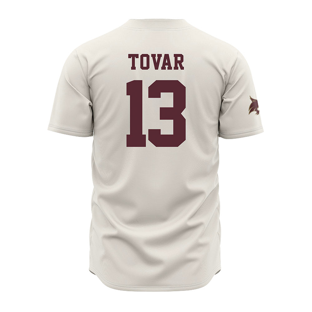 Texas State - NCAA Baseball : Jesus Tovar - Cream Jersey-1