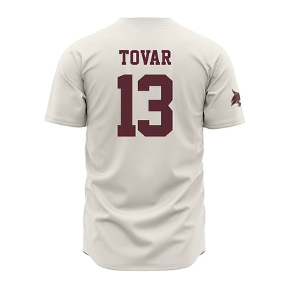 Texas State - NCAA Baseball : Jesus Tovar - Cream Jersey-1