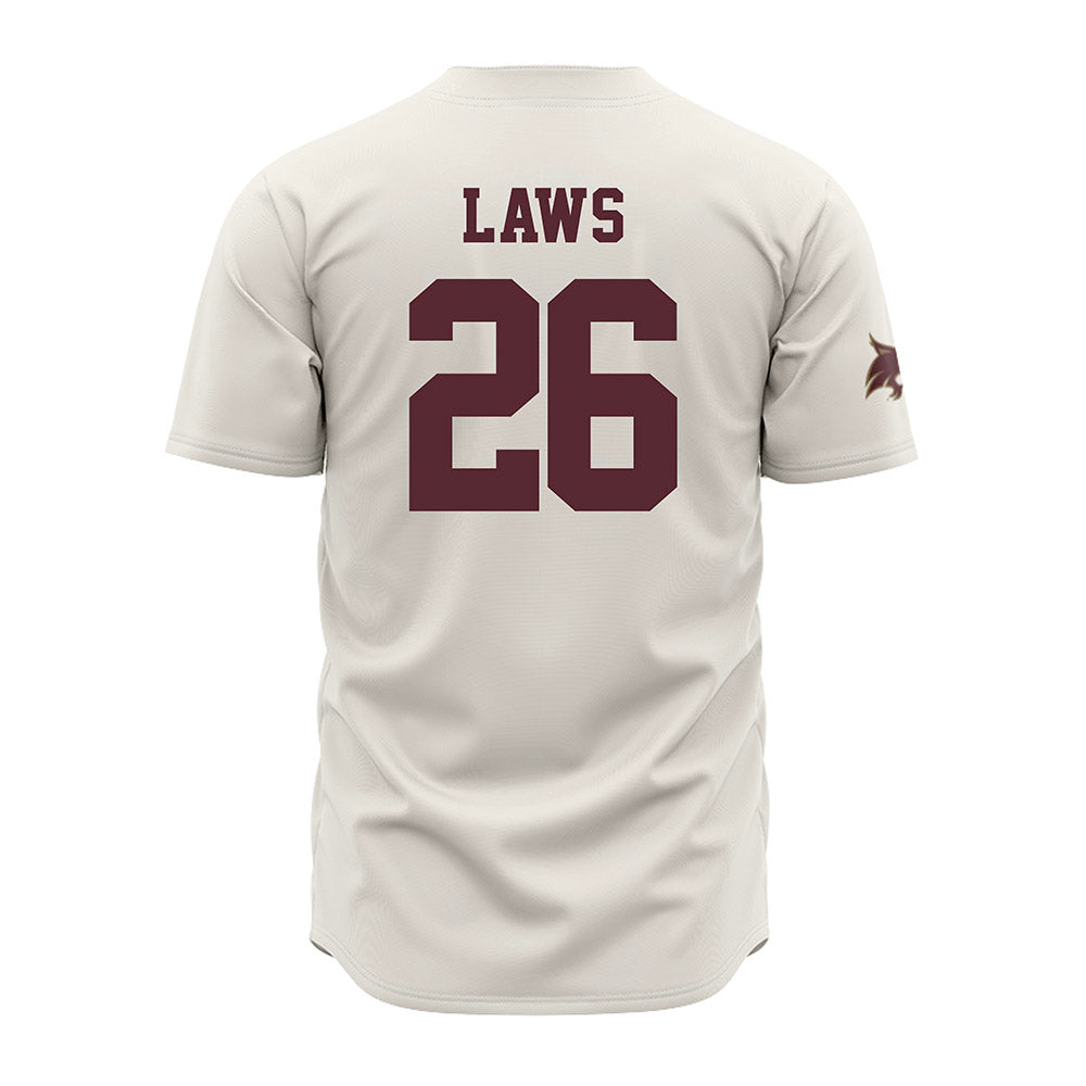 Texas State - NCAA Baseball : Carson Laws - Cream Jersey