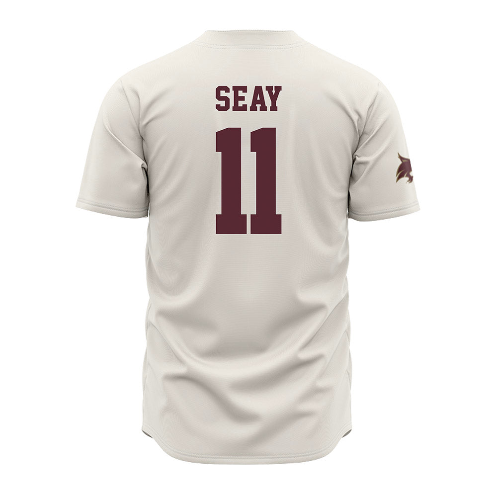 Texas State - NCAA Baseball : Taylor Seay - Cream Jersey-1