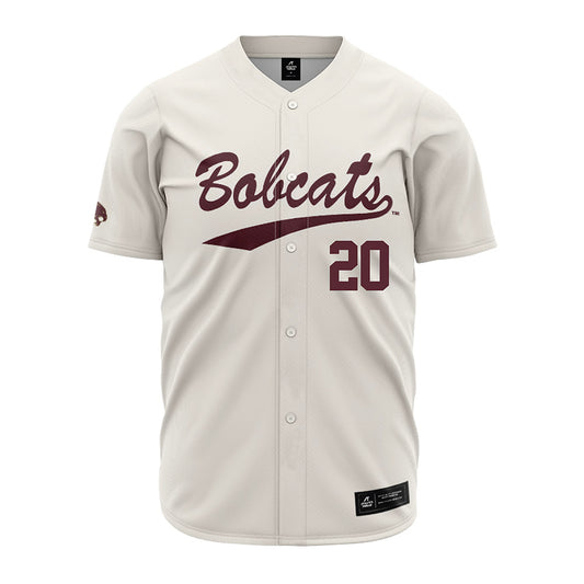 Texas State - NCAA Baseball : Justin Vossos - Cream Jersey-0