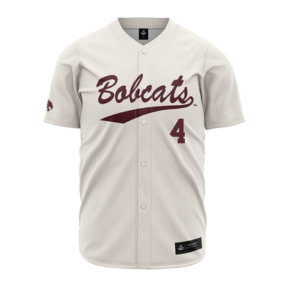 Texas State - NCAA Baseball : Alec Beversdorf - Cream Jersey-0