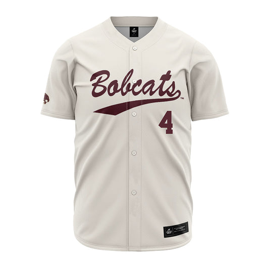 Texas State - NCAA Baseball : Alec Beversdorf - Cream Jersey-0
