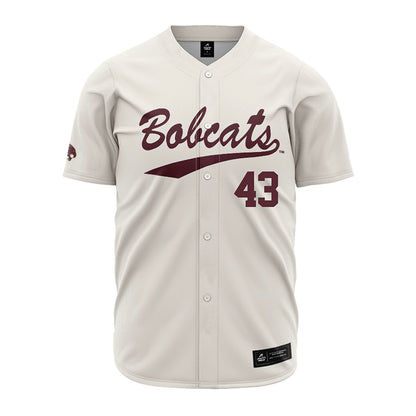 Texas State - NCAA Baseball : Caden Baker - Cream Jersey-0